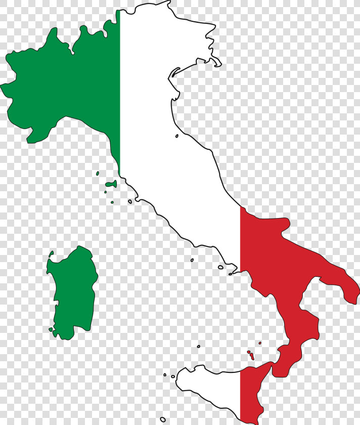 Italian Flag Map   Flag Italy Map Outline  HD Png DownloadTransparent PNG