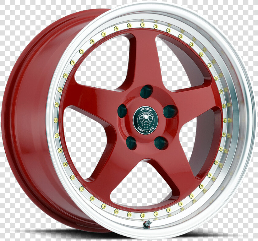 Venom 11 Red With Machined Lip   Venom 11 Wheels  HD Png DownloadTransparent PNG