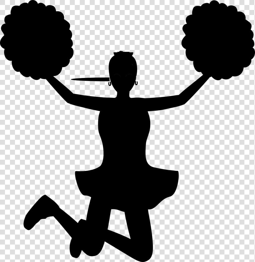 Cheerleading Pom pom Clip Art   Cheerleader Clipart Silhouette Png  Transparent PngTransparent PNG