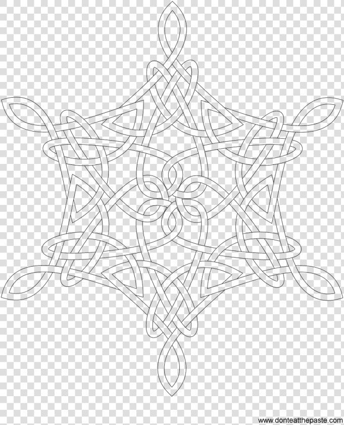 Snowflake Clipart Color Black And White Snowflake Mandala   Sketch  HD Png DownloadTransparent PNG