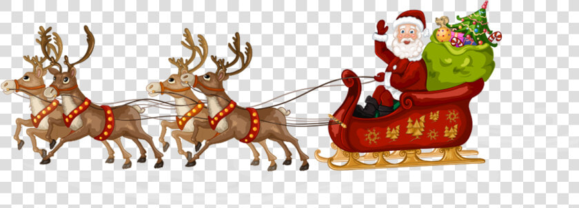  reindeer santaclaus  christmas   Christmas Santa Reindeer Clipart  HD Png DownloadTransparent PNG