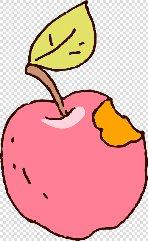 Drawing Apple Bite   Pink Apple Drawing  HD Png DownloadTransparent PNG