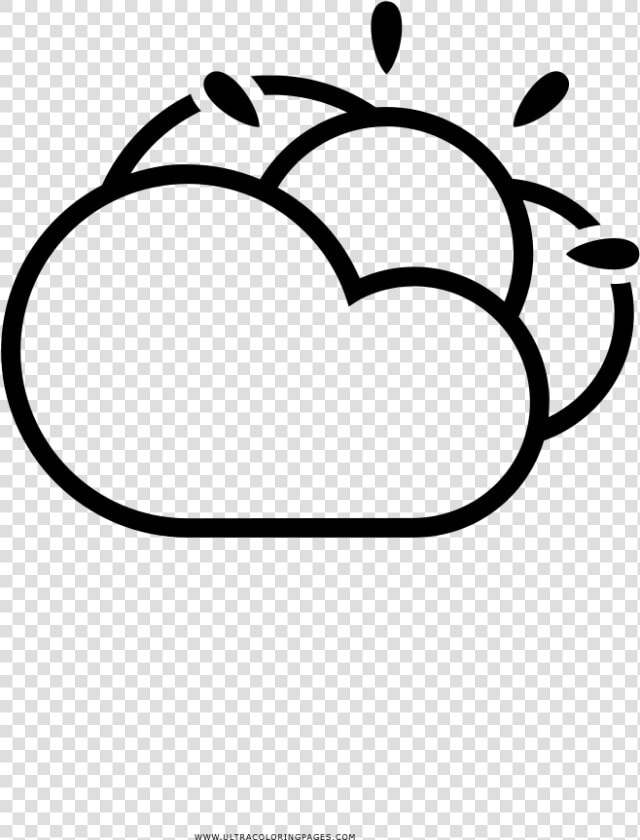 Partly Cloudy Coloring Page   Rain Coloring  HD Png DownloadTransparent PNG