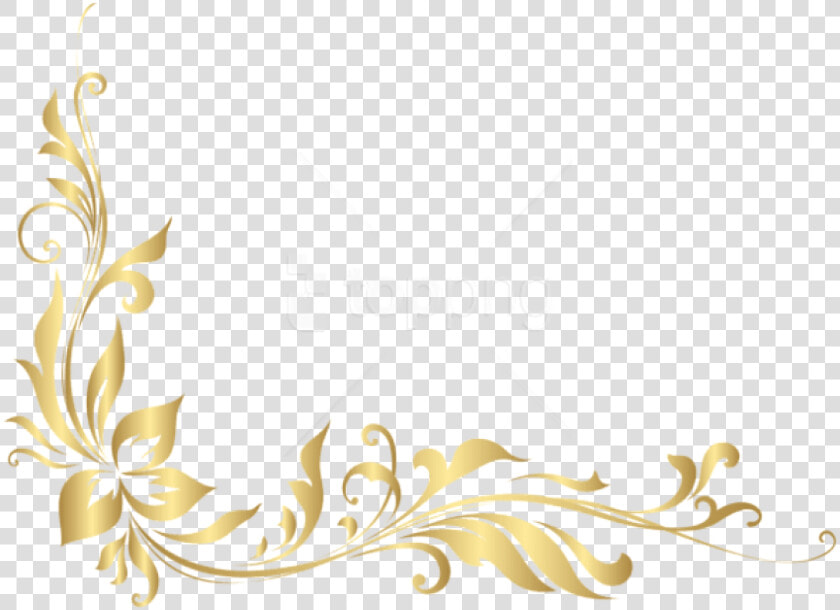 Download Golden Floral Decoration   Gold Floral Border Png  Transparent PngTransparent PNG