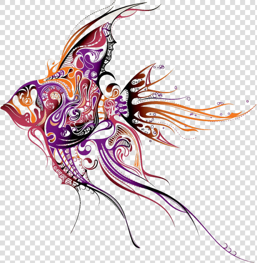 Clip Art Angel Fish Tattoo   Angel Fish Tattoos  HD Png DownloadTransparent PNG