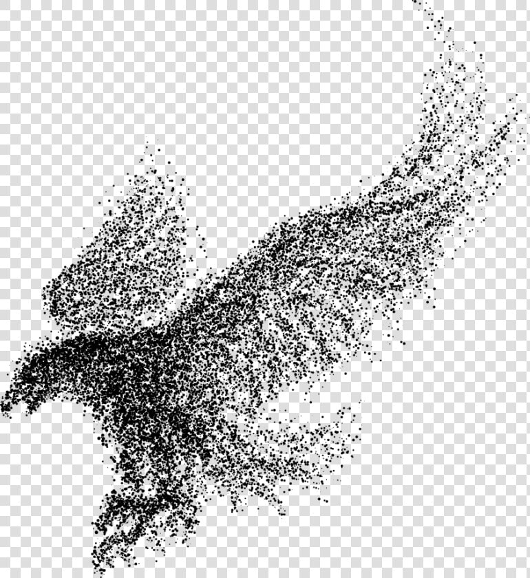 Eagle Bald Wings Particles Vector Bird Clipart   Black Bird Flying Drawing  HD Png DownloadTransparent PNG