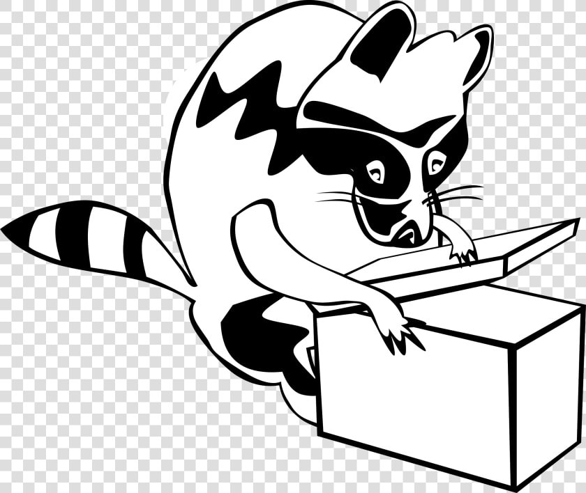 Raccoon Opening Box Clip Arts   Open The Box Clipart Black And White  HD Png DownloadTransparent PNG