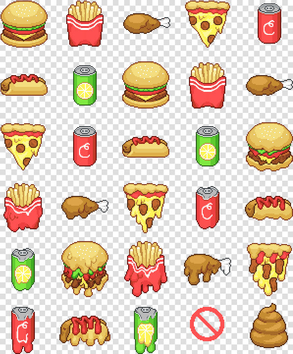 Pixel Food Png Clip Free Download   Fast Food Pixel Art  Transparent PngTransparent PNG