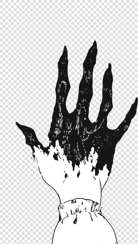  anime  manga  hand  demon  blackandwhite  drawing  HD Png DownloadTransparent PNG