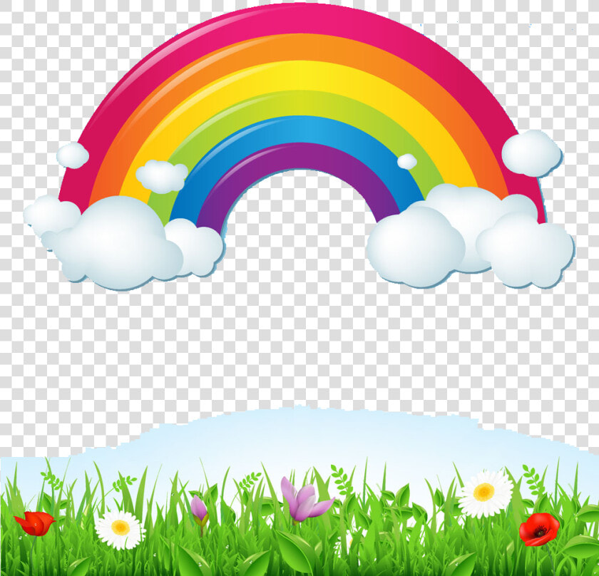 Rainbow Cloud Euclidean Vector Sky Illustration   Colours Of Rainbow Drawing  HD Png DownloadTransparent PNG