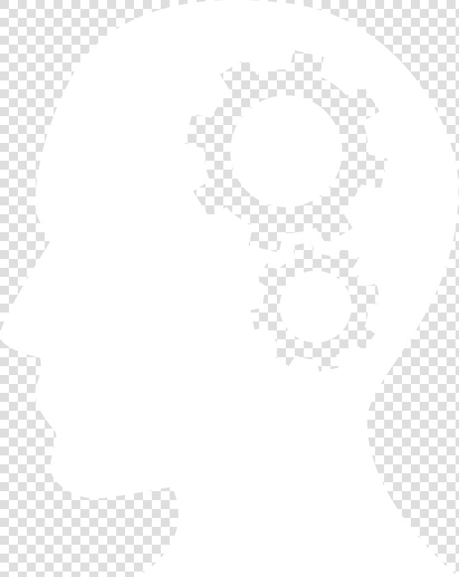 Head With Cogs White   White Gear Head Icon  HD Png DownloadTransparent PNG