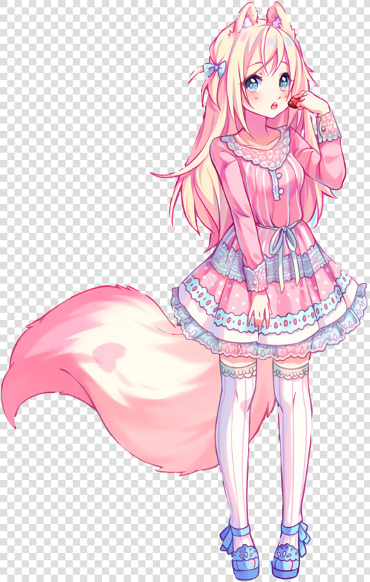  neko  cute  megafluffy  fluffytail  cat  anime  art   Hyanna Natsu Character Design  HD Png DownloadTransparent PNG