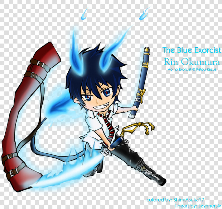 Blue Exorcist Rin Chibi   Cartoon  HD Png DownloadTransparent PNG