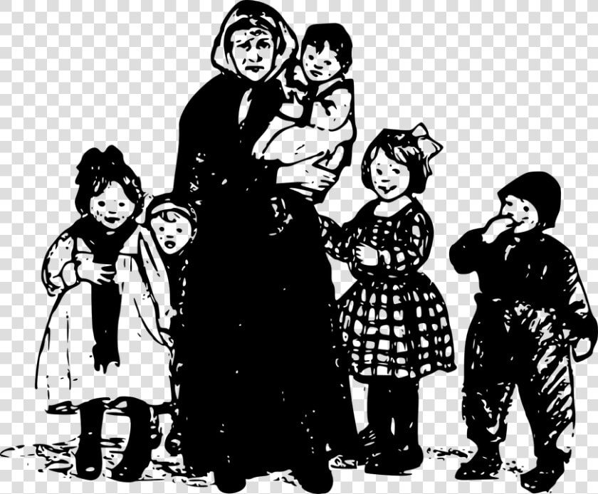 Granny  Nanny  Woman  Kids  Grandma  Grandmother   Refugee Children Clip Art  HD Png DownloadTransparent PNG