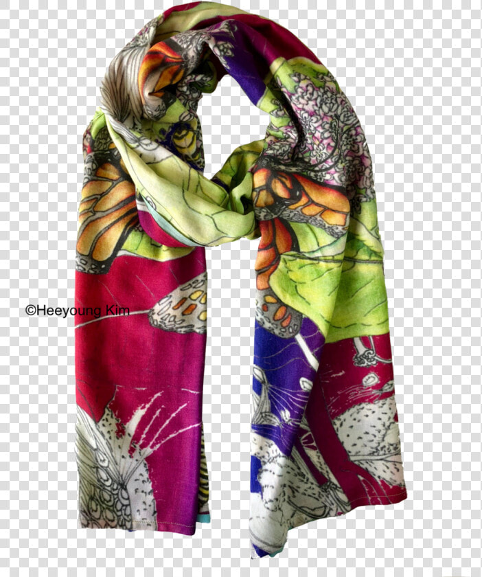 Scarf 1  Monarch And Milkweed 3   Scarf  HD Png DownloadTransparent PNG