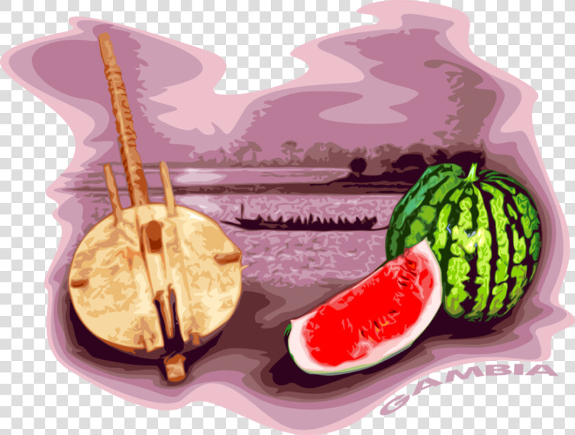 Vector Illustration Of Gambia Postcard Design With   Watermelon  HD Png DownloadTransparent PNG