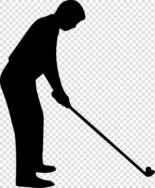 Golf Stroke Mechanics Silhouette Golfer Clip Art   Black And White Golfer  HD Png DownloadTransparent PNG