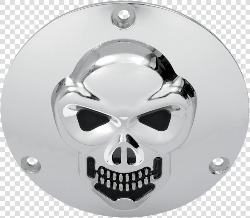 Drag Specialties Chrome 3 D Skull 3 Hole Derby Cover   Harley davidson  HD Png DownloadTransparent PNG