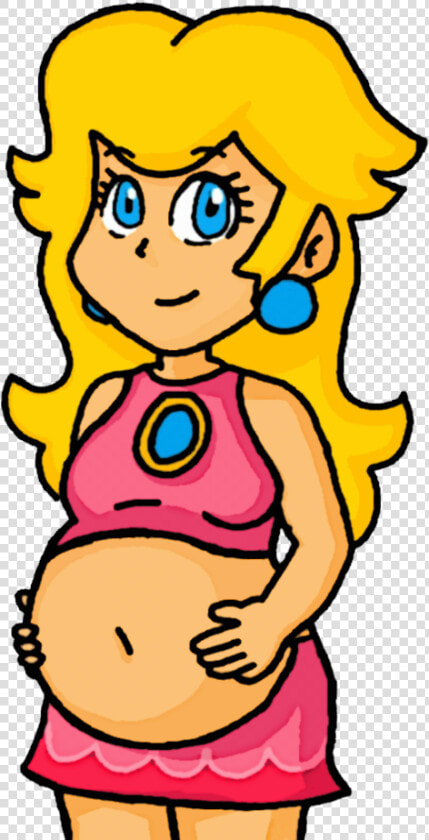 Princess Daisy Belly Button   Png Download   Pregnant Princess Peach Fanart  Transparent PngTransparent PNG