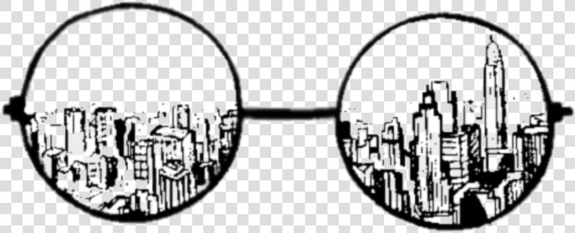 Tumblr Glasses Sticker   Glasses With View Drawing  HD Png DownloadTransparent PNG