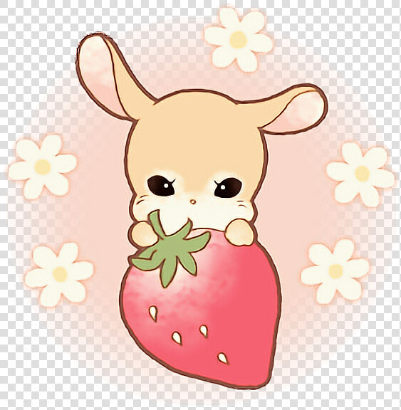  bunny  kawaii  bow  anime  cute  strawberry  sweets   Cartoon  HD Png DownloadTransparent PNG