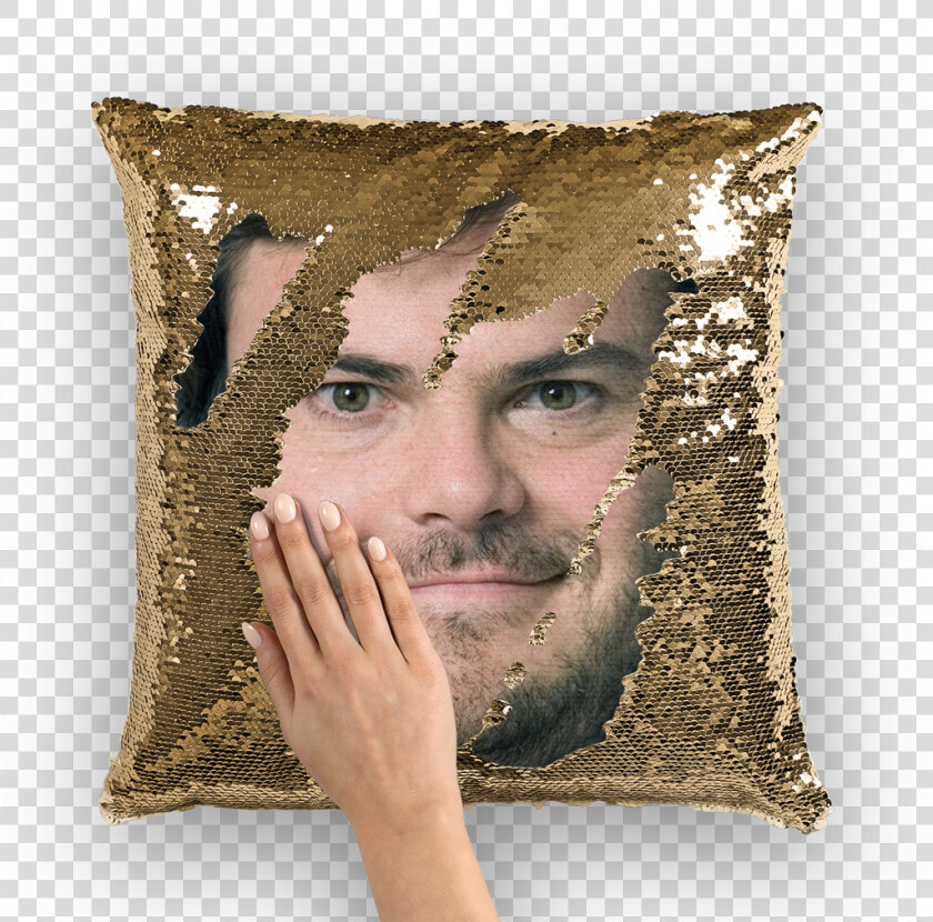 Jack Black Sequin Cushion Cover Class Lazyload Blur up   Nicolas Cage Shrek Pillow  HD Png DownloadTransparent PNG