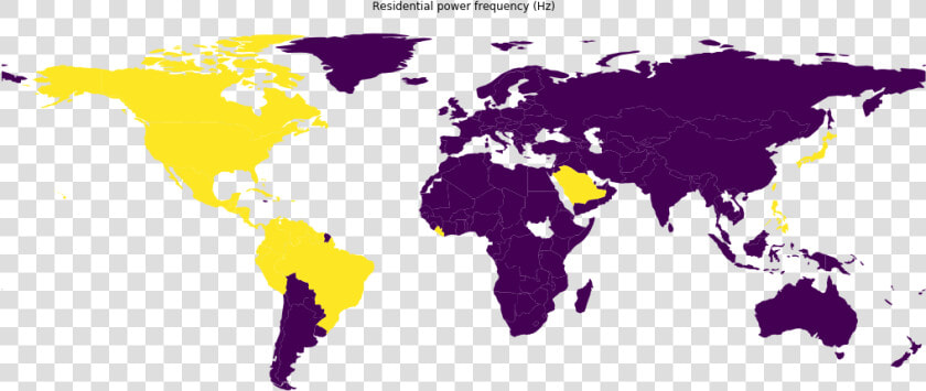 Frequency Used In Each Country   Below Sea Level World Map  HD Png DownloadTransparent PNG