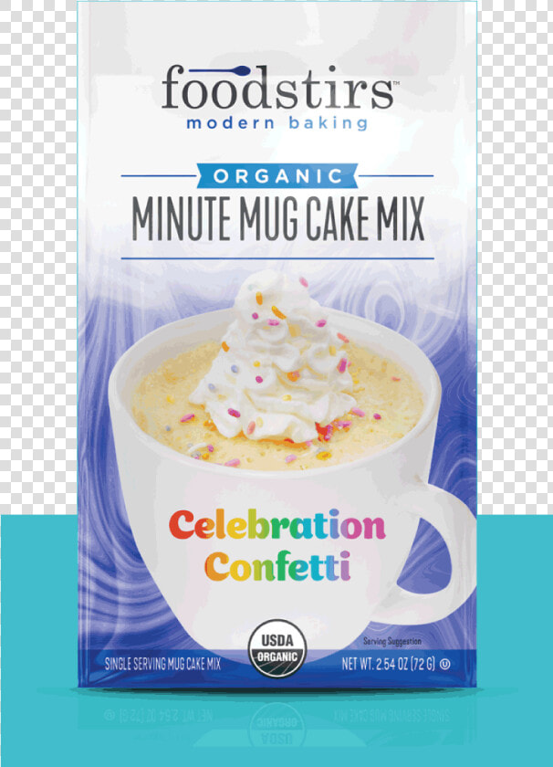 Organic Celebration Confetti Minute Mug Cake Mix   Foodstirs Confetti Mug Cake  HD Png DownloadTransparent PNG