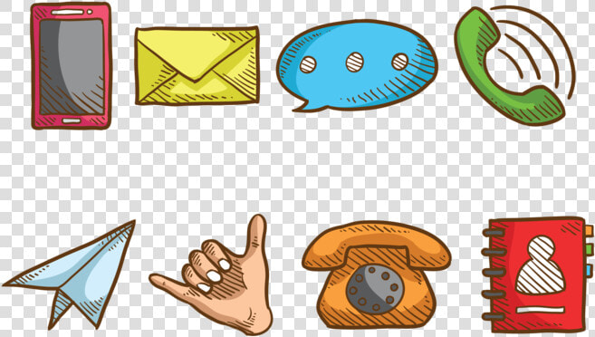 Sketchy Contact Me Icons Vector  HD Png DownloadTransparent PNG