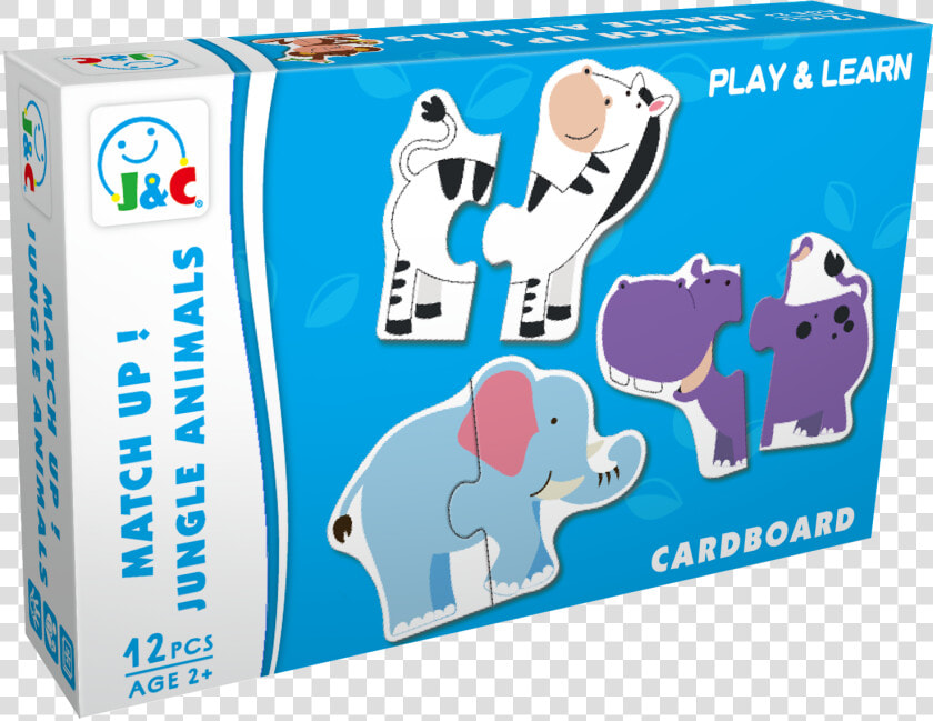 Cardboard Match Up Puzzle Jungle Animal   Cardboard Match Up Puzzle Farm Animals  HD Png DownloadTransparent PNG