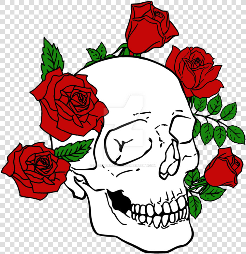 Flowers Png Skull Rose   Skull With Roses Png  Transparent PngTransparent PNG