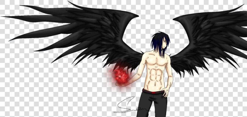 Dark Angel Clipart Transparent   Fallen Angel Wings Anime  HD Png DownloadTransparent PNG