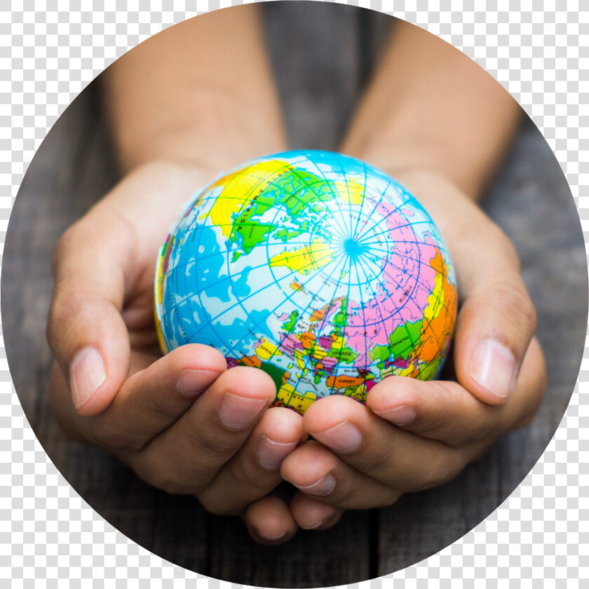 Make Friends Across The Globe   Person Holding Globe  HD Png DownloadTransparent PNG