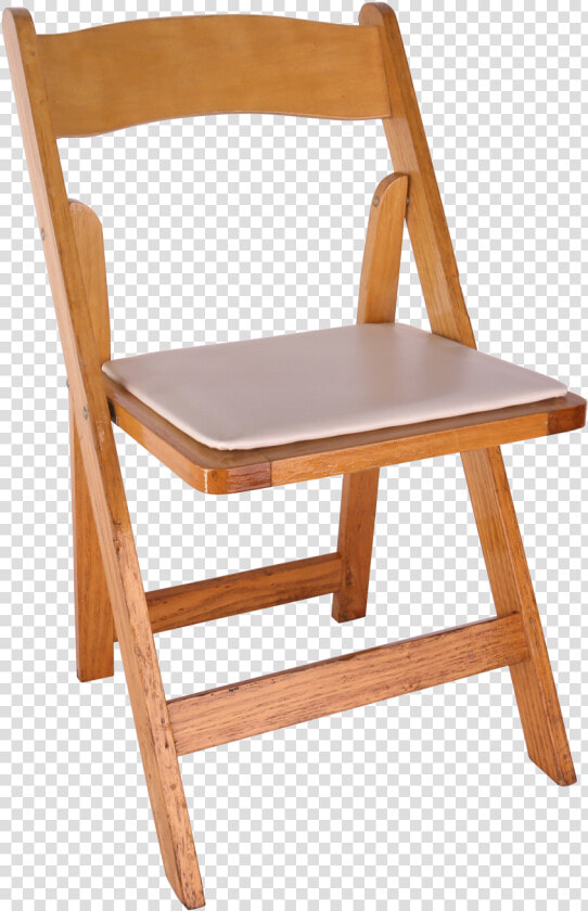 Chair  Natural Oak Wood Folding Chair With Padded Seat   Wooden Chair Folding Chair  HD Png DownloadTransparent PNG