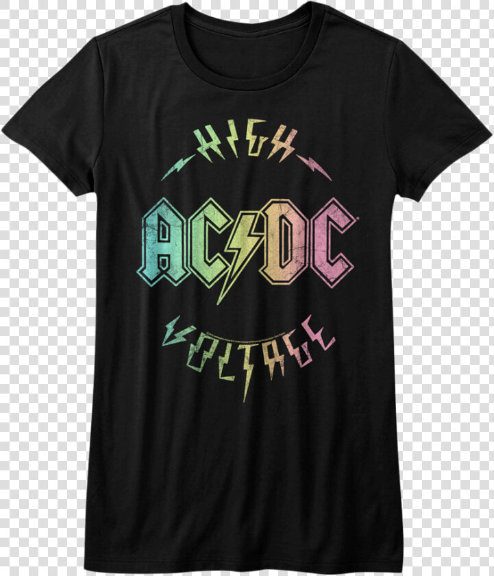 Junior Rainbow High Voltage Acdc Shirt   Circle Design For T Shirt  HD Png DownloadTransparent PNG