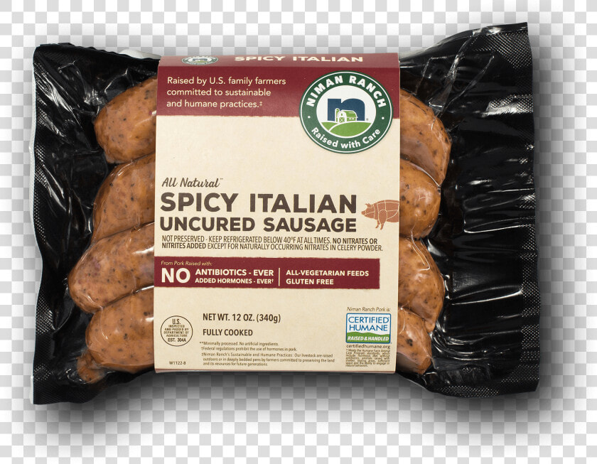 Niman Ranch Spicy Italian Sausage Image Number   Niman Ranch Spicy Italian Pork Sausage  HD Png DownloadTransparent PNG