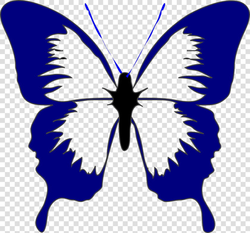 Blue Butterfly Svg Clip Arts   Butterfly Cartoon Black And White  HD Png DownloadTransparent PNG