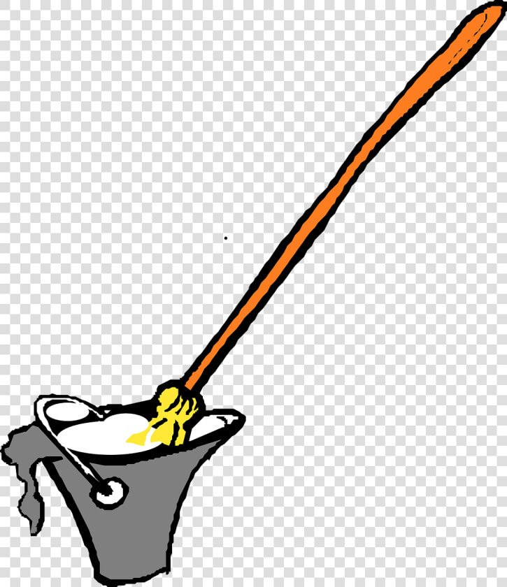 Line black And White bucket   Mop In The Bucket Clipart  HD Png DownloadTransparent PNG