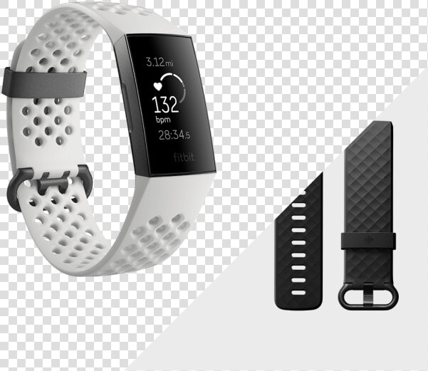 Transparent Fitbit Png   Fitbit Charge 3 White Band  Png DownloadTransparent PNG