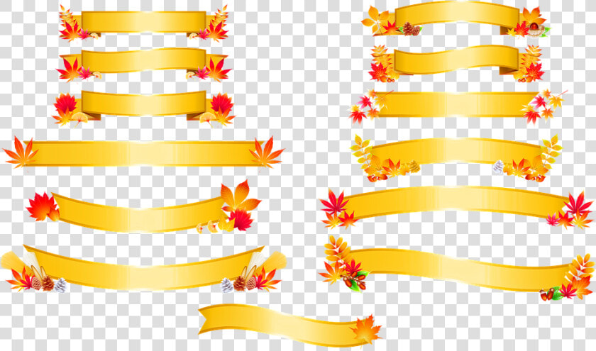 Autumn  Labels  Fall  Autumn Leaves  Gold Labels  Label   帯 イラスト フリー 秋  HD Png DownloadTransparent PNG