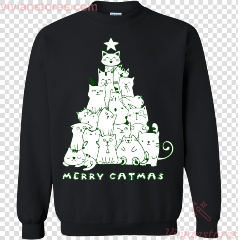 Merry Christmas Cat Lover Sweatshirt vivianstores   Golden State Warriors Sweaters Christmas  HD Png DownloadTransparent PNG