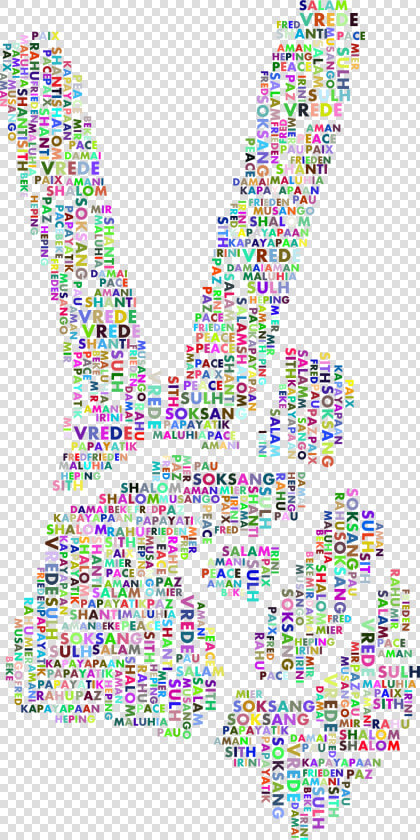 Prismatic Peace Hand Sign Smoothed Word Cloud Clip   Illustration  HD Png DownloadTransparent PNG