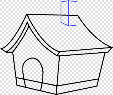 Drawn Windows Cartoon House   Draw A House With A Chimney  HD Png DownloadTransparent PNG