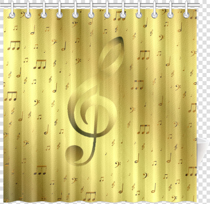 Golden Music Notes Shower Curtain 72 X72   Curtain  HD Png DownloadTransparent PNG