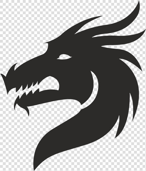 Dragon Silhouette Clip Art   Dragon Head Clipart Black And White  HD Png DownloadTransparent PNG