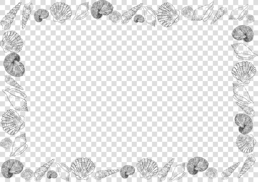 Transparent Black And White Borders Png   Black And White Seashell Border Clipart  Png DownloadTransparent PNG