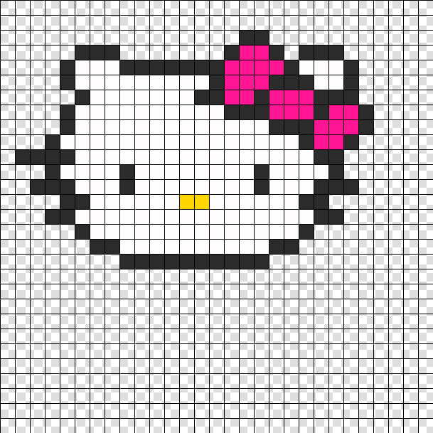 Hello Kitty Head Perler Bead Pattern   Bead Sprite   Perler Beads Hello Kitty Pattern  HD Png DownloadTransparent PNG