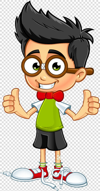 Thumbs Up Guy Clipart   Nerd Kid Cartoon  HD Png DownloadTransparent PNG