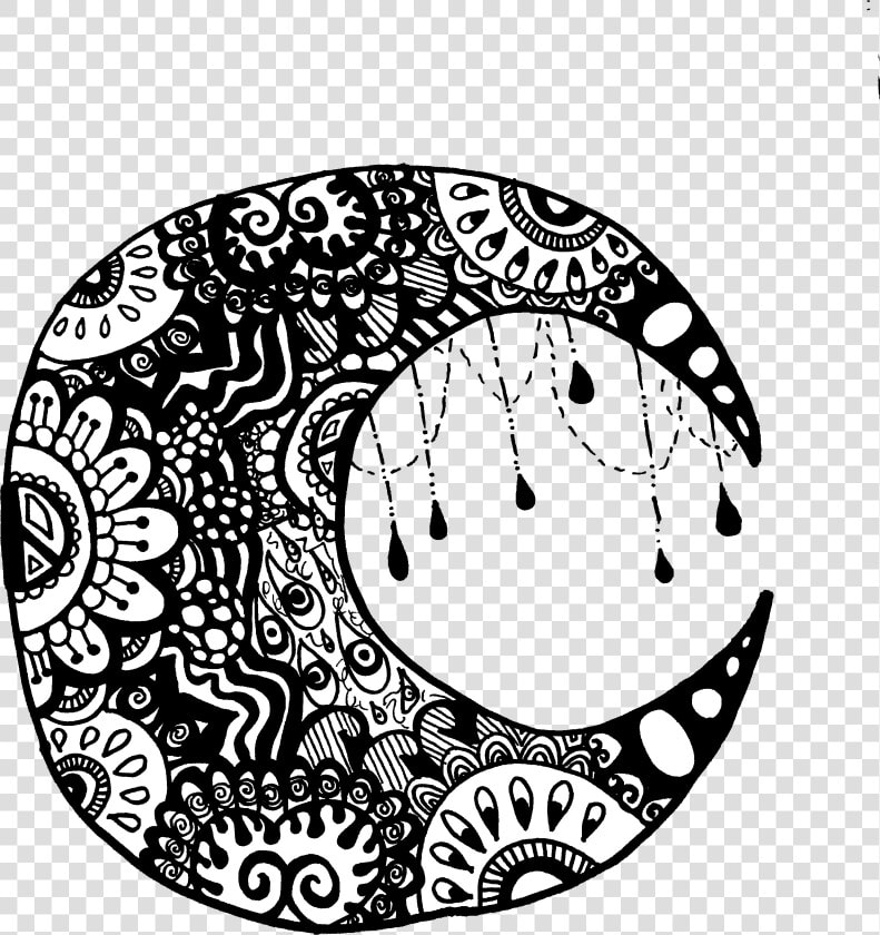 Gypsy Moon Zentangle   Doodle Zentangle Crescent Moon  HD Png DownloadTransparent PNG