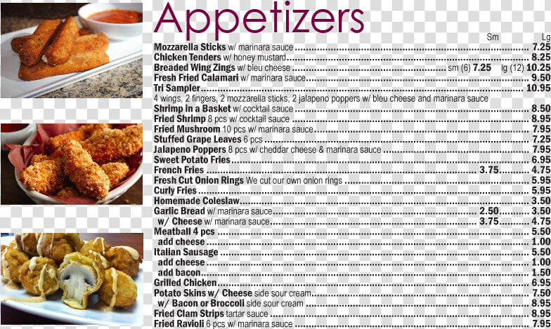 Appetizers And Side Orders  HD Png DownloadTransparent PNG